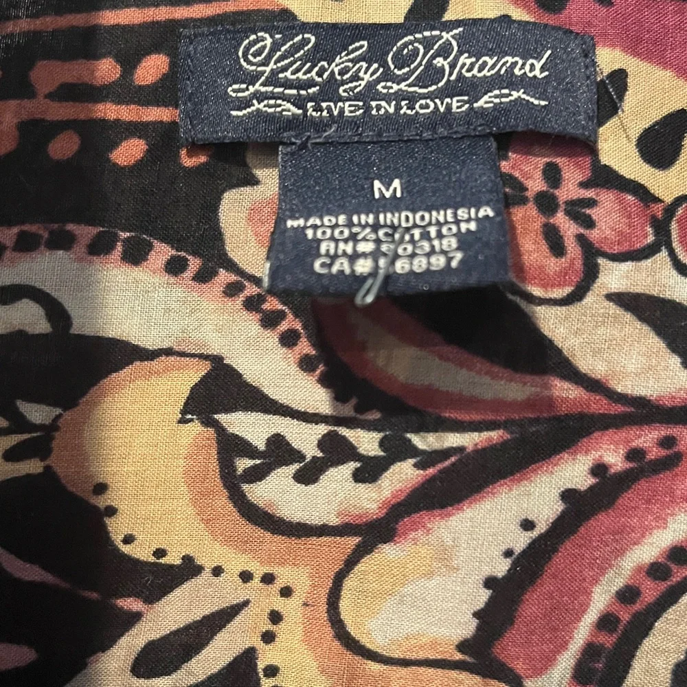 Lucky Brand Multicolor Boho Shirt,roll- up tab sleeves, 
Floral Print
SZ M - Picture 3 of 9